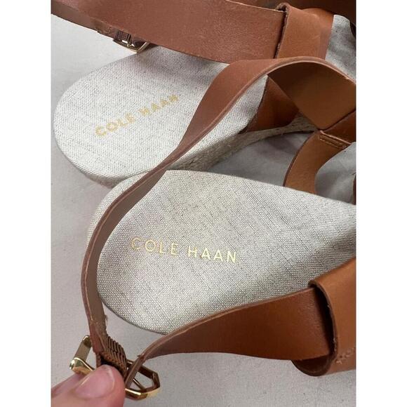 Cole Haan Sandals Size 11 B Brown Strappy Ankle Strap Buckle Open Toe Chic - Picture 3 of 12